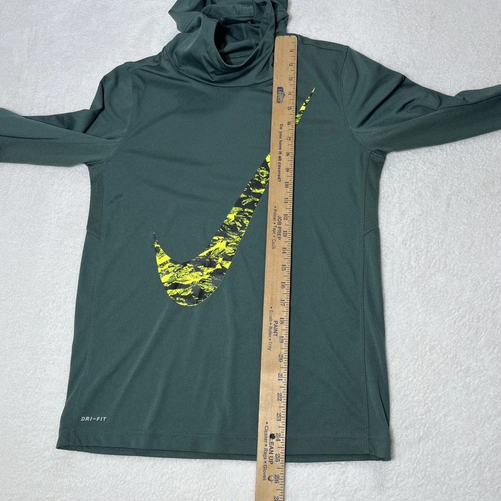 Nike Dri-Fit Womens Big Swoosh Pullover Hoodie Size‎ Large Green Lightweight Run